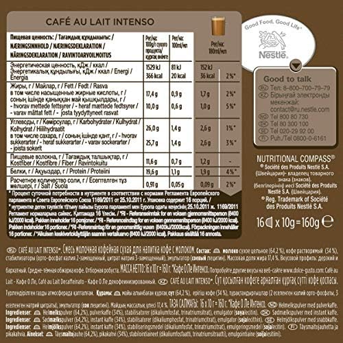 Nescafé Dolce Gusto Café Au Lait Intenso Coffee Pods, 16 count (Pack of 1)