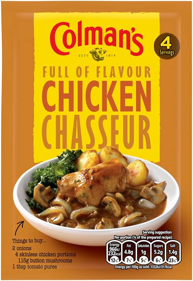 Colman's Chicken Chasseur Recipe Mix perfect with a baked potato quick to prepare sauce mix 43 g