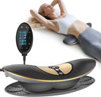 Cordless Electric Lumbar Traction Device, 4-in-1 Multifunctional Back Massager for Low Back Pain Relief with Controller, Dynamic Traction, Microcurrent Therapy, Hyperthermia and Vibration (Black)