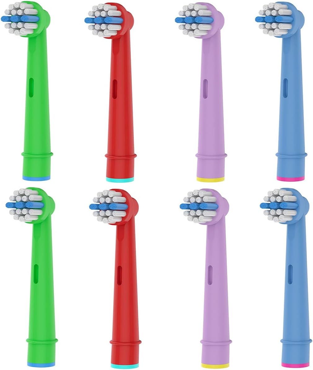 8pcs Kids Toothbrush Replacement Heads Compatible with Oral B Electric Toothbrush, Soft Bristles and Small Heads for Sensitive Teeth and Gum of the Kids