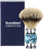 Grandslam Finest Badger Shaving Brush with Resin Handle- Engineered for the Best Shave of Your Life (Blue)