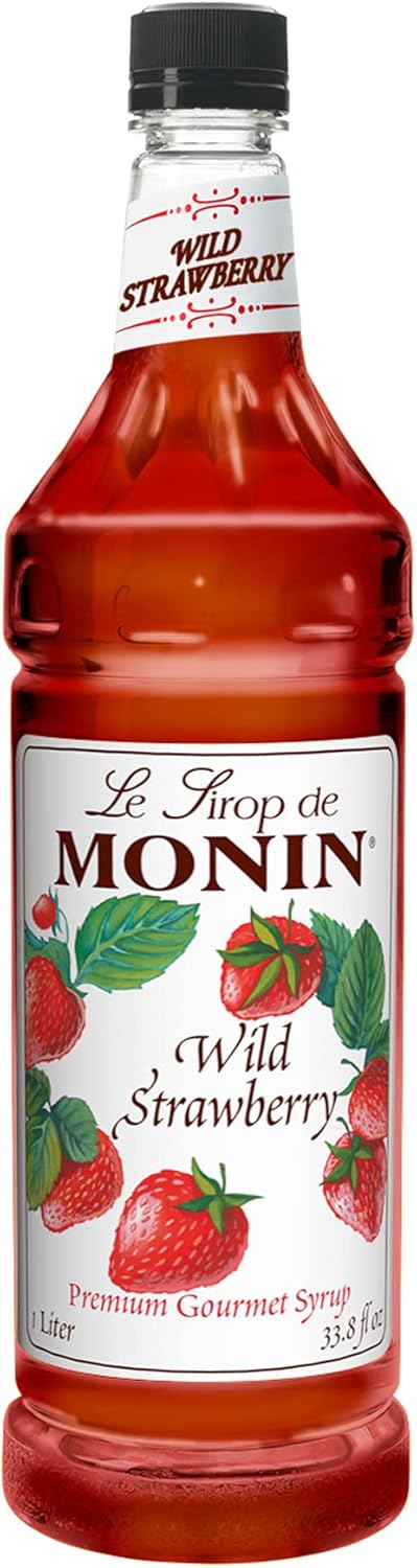 Monin Syrups Wild Strawberry Syrup, 1 liter