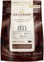 Callebaut Belgian Dark Couverture Chocolate Semisweet Callets, 54.5% - 5.5 Lbs