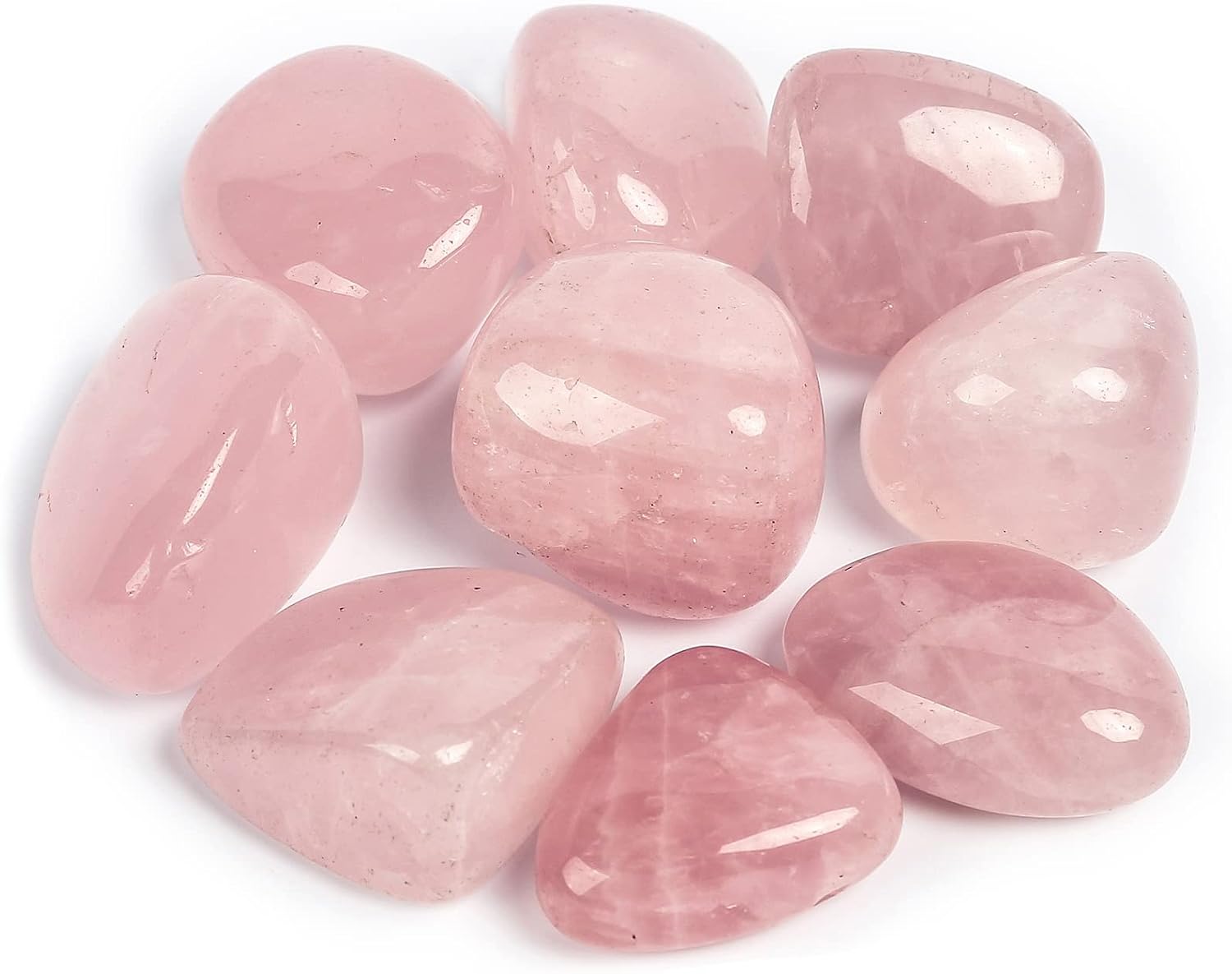 ZenQ 1/2 lb Tumbled Rose Quartz Stones for Wicca, Reiki, and Energy Crystal Healing, Natural Rose Quartz Crystal from Brazil