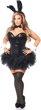 Daisy corsets womens Top Drawer Plus Size 5 Pc Sequin Bunny Corset Costume