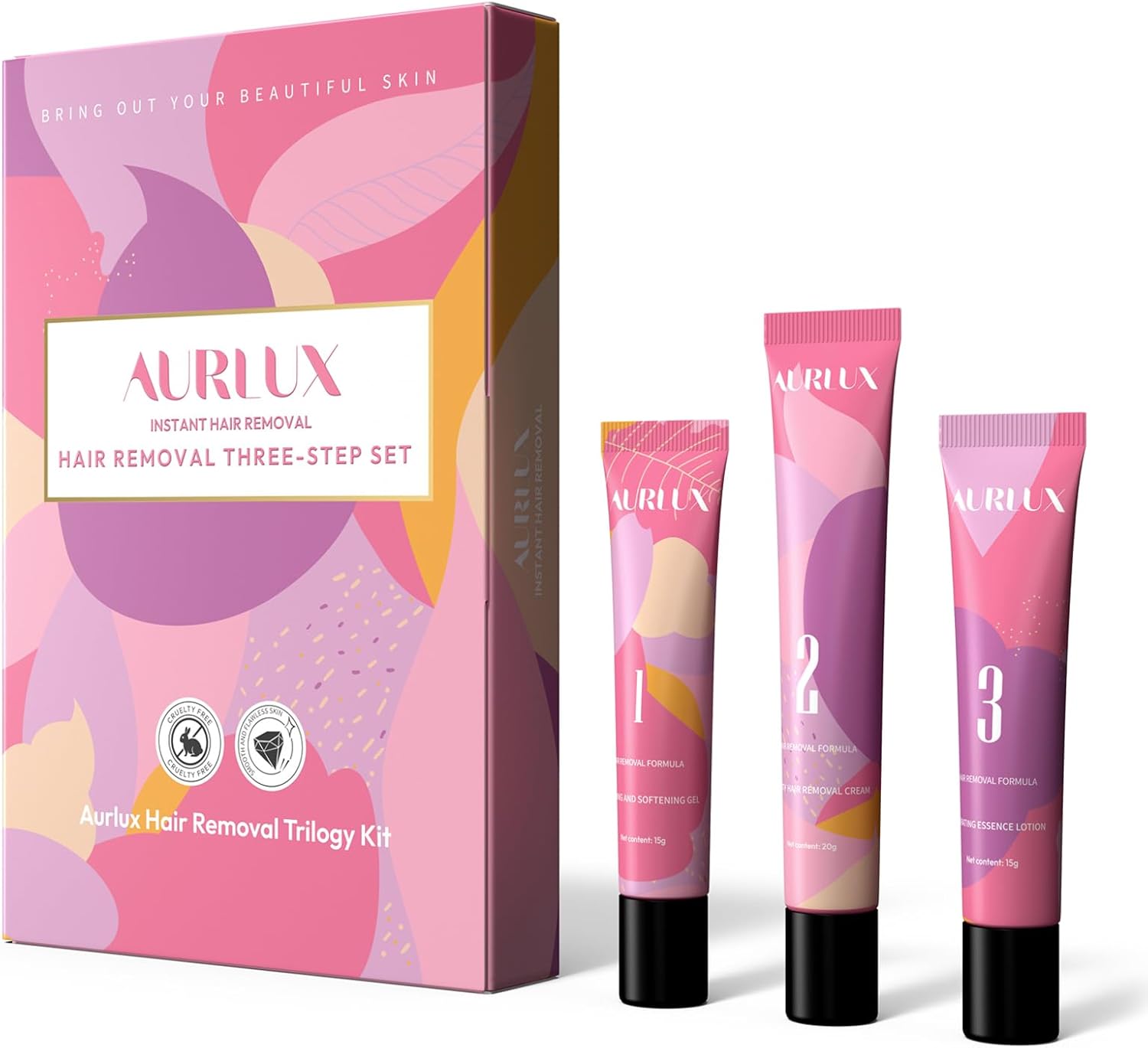 Hair Remover Cream for Face, 15 Minutes - Facial Hair Removal for Women, Hair Removal Trilogy Kit for Coarse, Fine and Stubborn Hairs, Removes Hair from Chin, Upper Lip & Sideburns (1 Set)