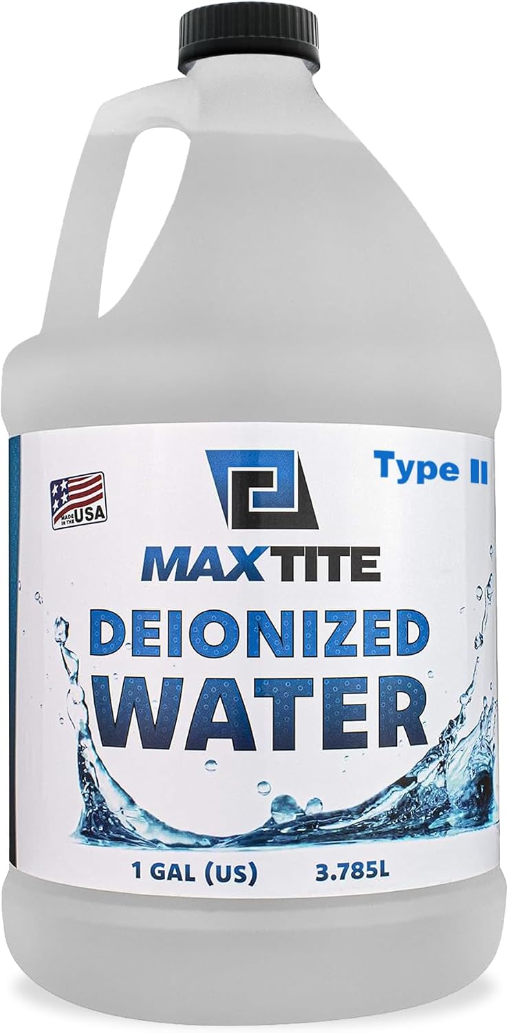 MAXTITE Type II Deionized Water - ASTM/ACS Certified Laboratory Grade (1 Gallon)