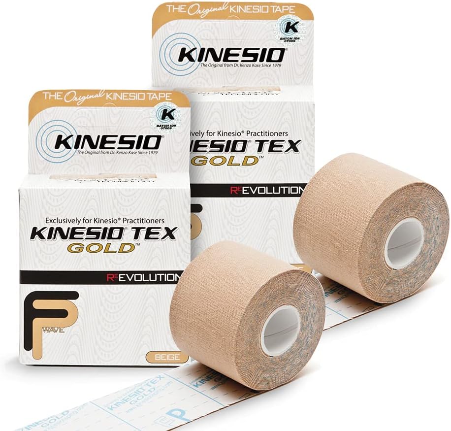 Kinesio Taping - Elastic Therapeutic Athletic Tape Tex Gold FP - Beige– 2 in. x 16.4 ft - 2 Pack