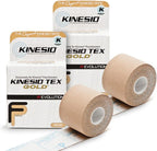 Kinesio Taping - Elastic Therapeutic Athletic Tape Tex Gold FP - Beige– 2 in. x 16.4 ft - 2 Pack