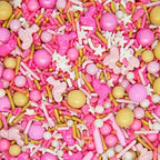 Pink Flamingo Party Candy Sprinkles for Ice Cream Cake, Cookie, Cupcake Decorating Baking Tropical Ocean Summer Cake Decorations Sprinkles Toppings Rose Pastel Jimmies Gold Nonpareils Confetti Quin