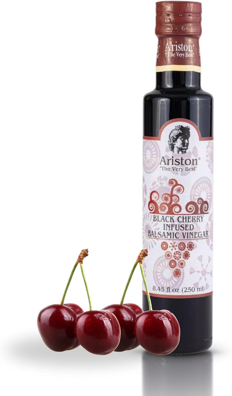 Ariston "The Very Best" Premium Balsamic Vinegar – Barrel Aged, Gourmet Quality, Product of Italy – Vegan, Gluten Free, GMO Free, No Added Sugar, All-Natural, 8.45 fl oz (250ml) Black Cherry