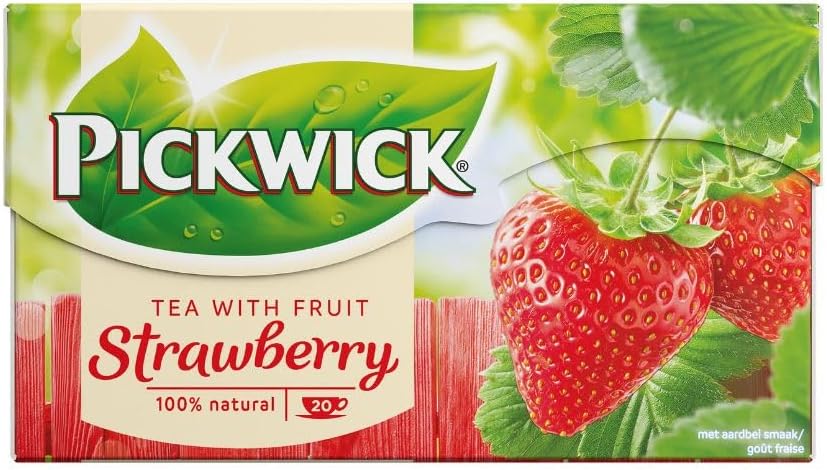 Pickwick Strawberry, 20 Tea Bags Per Packages, (Pack of 4)