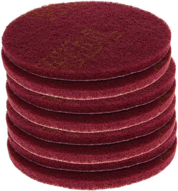 Utoolmart 5 Inch Scrubber Scouring Pads Scuffing Disc Hoop and Loop Surface Conditioning Disc Red 8Pcs