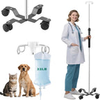 IV Pole with Wheels,48 to 95In Portable IV Floor Stand with 4 Hooks IV Bag Holder Stand Telescopic Feeding Pump Stand Stainless Steels Pipe Extension Pole IV Influsion Pole (48-95in)