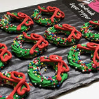 Christmas Wreath 12 pc Edible Royal Icing Cupcake Topper by BakersDozenToGo (Choose Style Below)