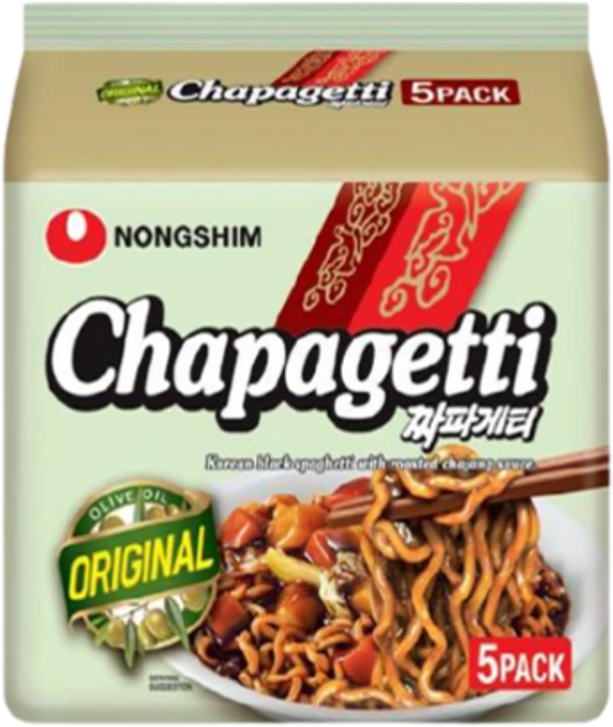 Nongshim Chapagetti Chajang Noodle, 4.5-oz 5 Packs (Made in USA)