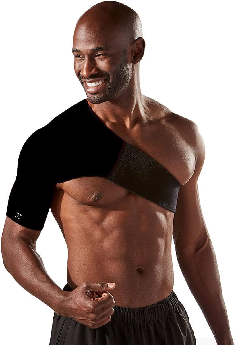 Body Helix Adjustable Shoulder Support Brace for Rotator Cuff Relief, Frozen Shoulder, Tendonitis, AC Joint Pain - Rotator Cuff Support Brace (Right, Black, Medium)