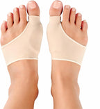 2 Pcs Bunion Relief Pads Sleeve, Elastic Gel Big Toe Bunion Pain Relief Hallux Valgus Corrector Cushions, Splint Orthopedic Corrector Socks for Women and Men - Nude