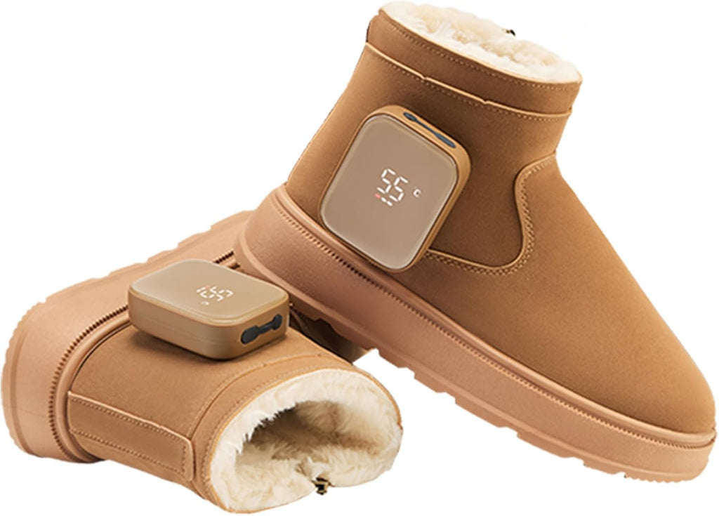 Heated Boots for Women & Men, Waterproof Winter Heated Shoes with 3500mAh Rechargeable Battery, 3-Level Warming, Electric Foot Warmer for Indoor & Outdoor Use, Heated Slippers for Woman