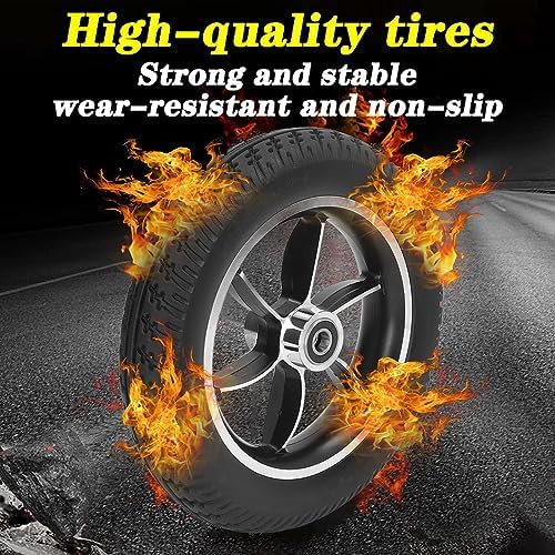 Electric Wheelchair Wheels Replacement, 10in Wheelchair Wheels Replacement, Low Noise Walker Caster Tire with Bearings and Hand Wheel for Rollator Trolley
