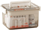Medicine Storage Box with Handles, Clear Plastic Medicine Storage Organizer & First Aid Box, Multipurpose Medical Supply Organizer with Removable Tray for Home, Office & Travel(Clear)