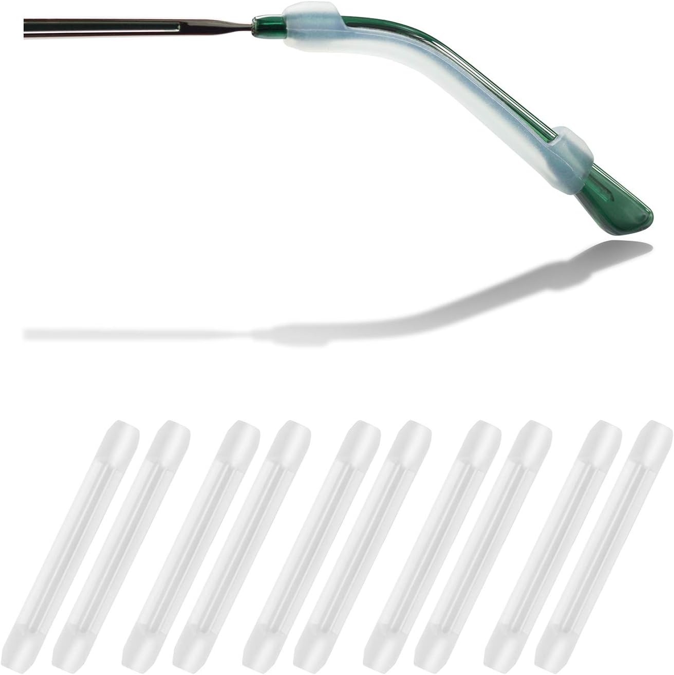YR Soft Silicone Anti-Slip Eyeglasses Temple Tips Sleeve Retainer,5 pairs (Clear)
