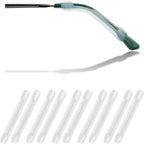 YR Soft Silicone Eyeglasses Temple Tips Sleeve Retainer, Anti-Slip Elastic Comfort Glasses Retainers for Spectacle Sunglasses Reading Glasses Eyewear, 5 Pairs -Clear