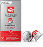 Illy Espresso Compatible Capsules - Single-Serve Coffee Capsules & Pods - Classico Roast - Notes Of Caramel, Orange Blossom & Jasmine Coffee Pods - For Nespresso Coffee Machines – 10 Count
