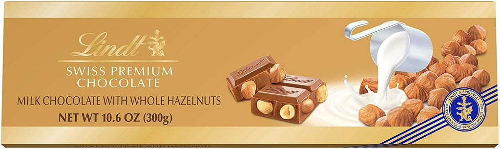 Lindt Swiss Premium Classic Gold Bar, Milk Chocolate Hazelnut, 10.6 oz (Pack of 5)