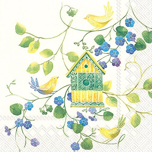 Celebrate the Home Watercolor 3-Ply Paper Cocktail Napkins, Lovely Home, 20-Count