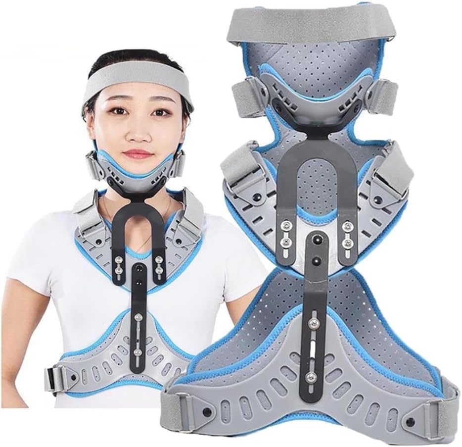 SFKLYU Orthosis Cervical Thoracic Halo Brace Head Neck Chest Orthosis Adjustable Cervical Thoracic Orthosis for Trauma & Post-Op Recovery