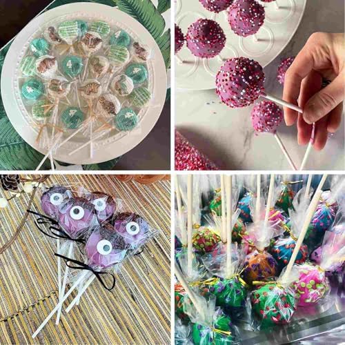 100 Pcs White Lollipop Sticks 3 Inch Cake Pop Sticks Candy Sticks for Cake Pops Paper Lollipop Stick Sucker Sticks for Homemade Rainbow Candy Chocolate Cookie Cake Topper Dessert Treat Sticks