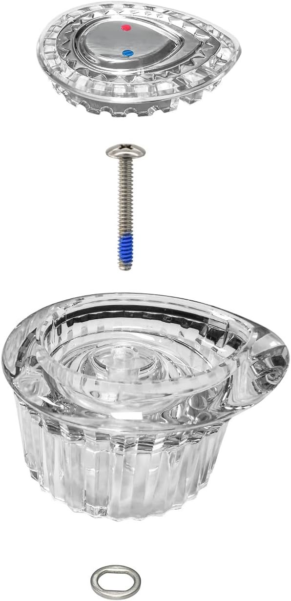 Replacement (100710) for Moen Posi-Temp One-Handle Tub and Shower Knob Handle Kit, White and Chrome Knob Insert
