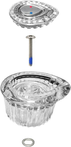 Replacement (100710) for Moen Posi-Temp One-Handle Tub and Shower Knob Handle Kit, White and Chrome Knob Insert