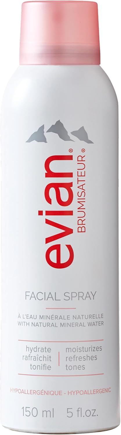 Evian Facial Spray - Hydrating Mineral Water Mist for Face & Skin - Refreshes Makeup, Sets, & Tones - Daily Skincare Essential for Hydration and Moisturizing