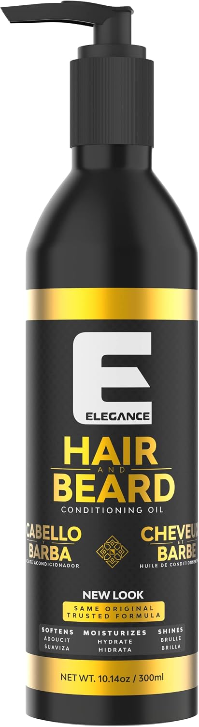 E Elegance Hair & Beard Conditioning Oil - Highly Moisturizing And Lightweight Beard Conditioner For Men, Great Smell, 3.38 Oz