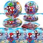Spidey Birthday Decorations, 20 Plates, 20 Napkins and 1 Tablecover for Spidey Birthday Party Supplies, Spidey Theme Party Decorations