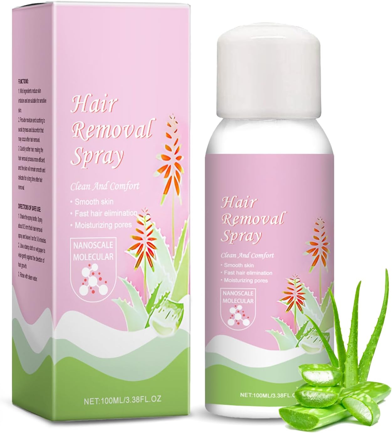 Hair Removal Spray for Body, Foam Hair Removal Cream for Women and Men, Sensitive Skin Hair Remover for Underarm, Arm, Back, Chest, Bikini, and Legs, Fast Acting & Easy to Use