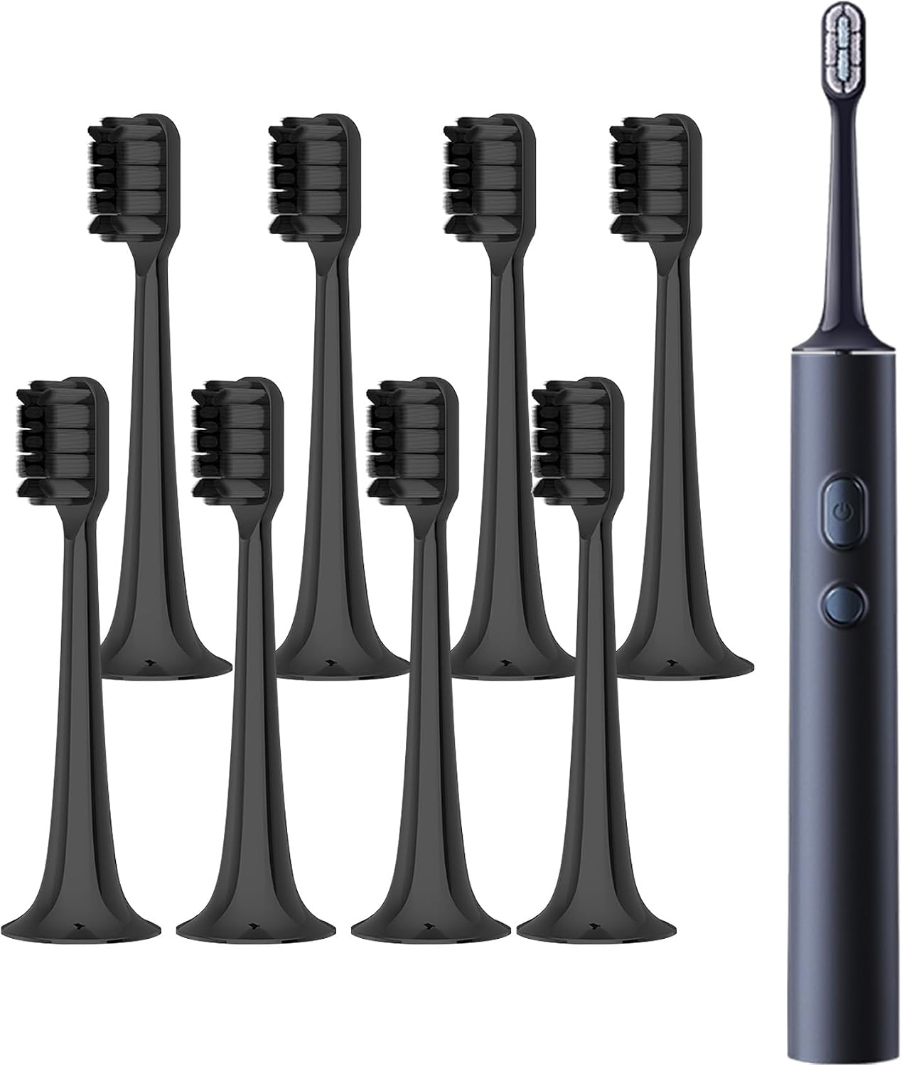 Replacement Toothbrush Heads Compatible with Xiaomi Mijia/Mi Home T300 T500 T700,UYRUREL 8 Pack Sonic Electric Toothbrush Heads,Soft Highly Effective Cleaning, Standard Gum Care,Black