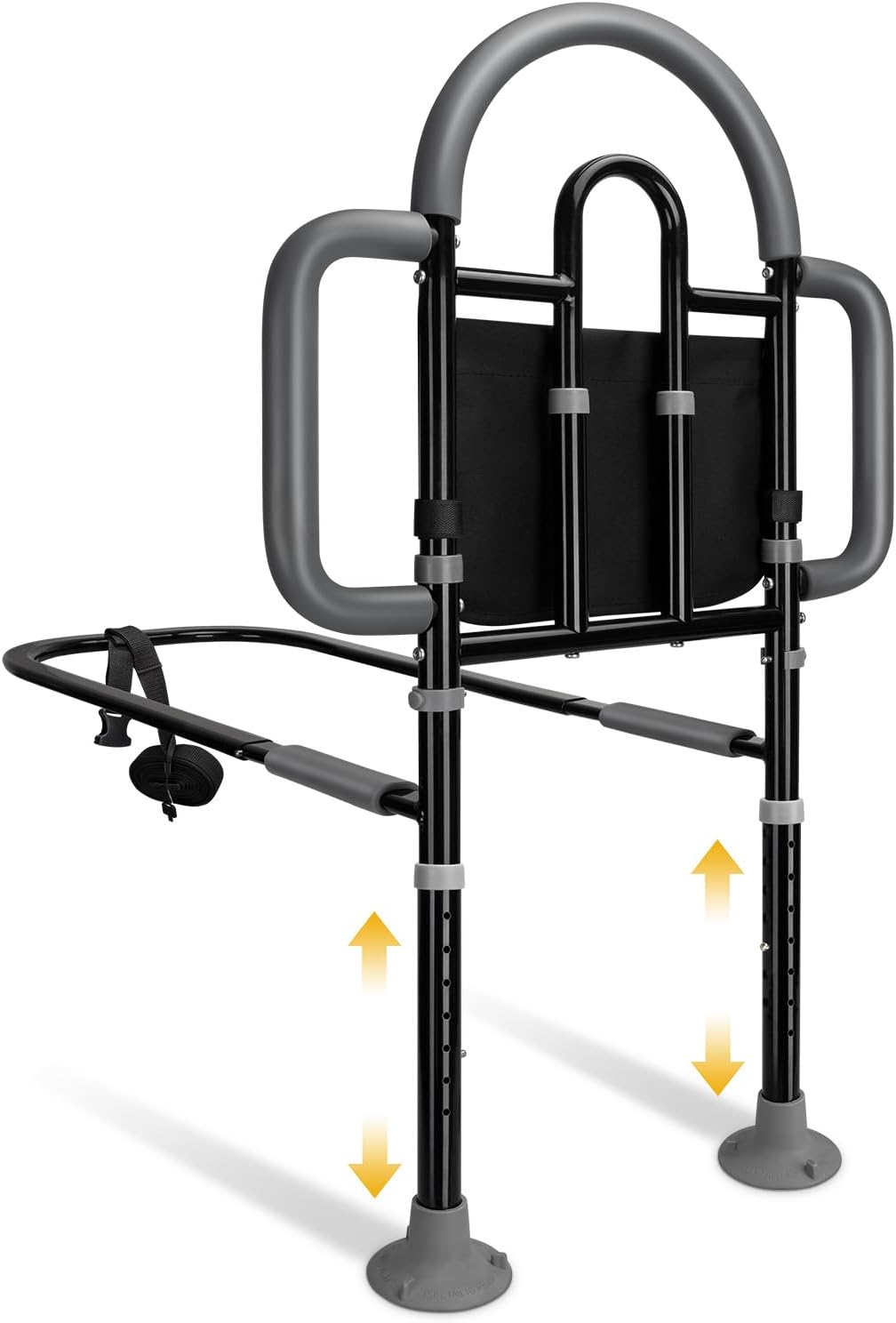 Bed Rails for Elderly Adults Safety, Adjustable Bed Assist Rail - Portable Bed Cane Supports 400 Lbs,ASTM Approved Bedside Safety & Stability for Seniors,for Bed Frames 14.57"-20.67"