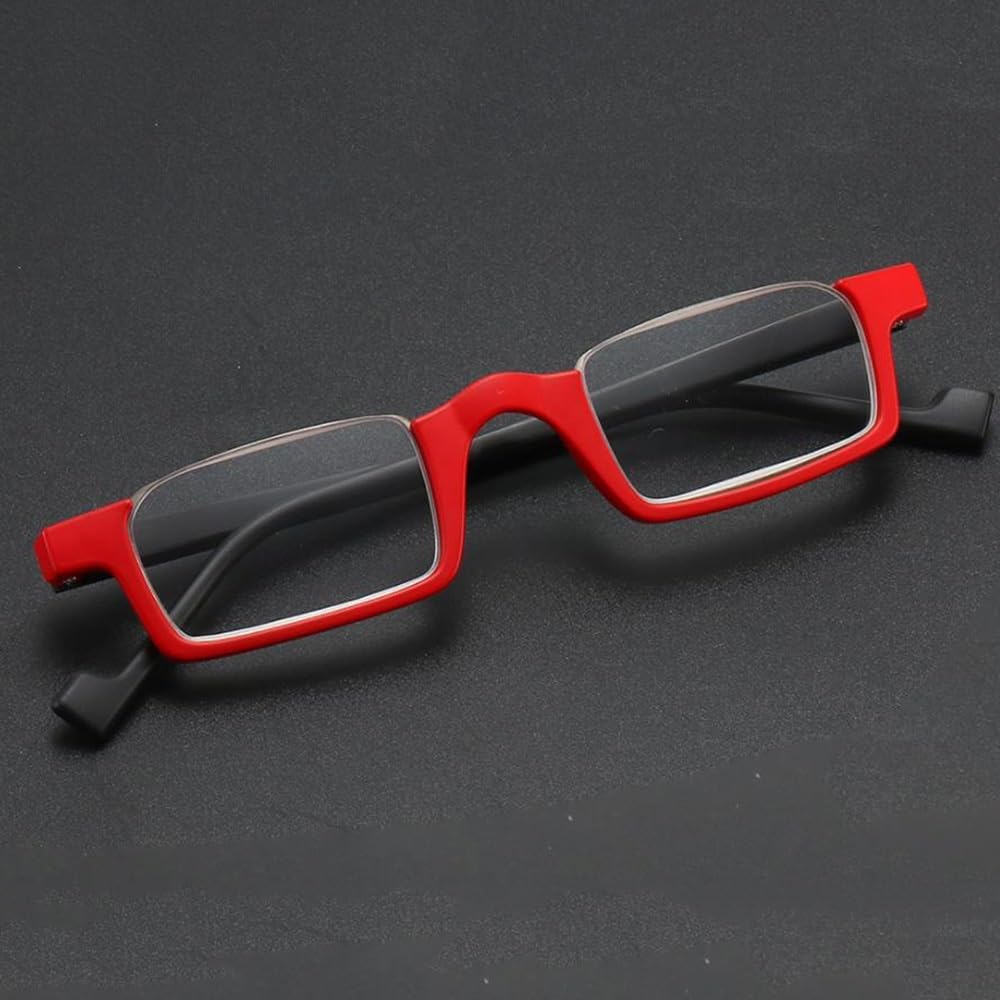 COKYIS Fashion Half Rim Reading Glasses Half Moon Presbyopic Glasses For Women Men Square Frame Computer Readers HD Readers