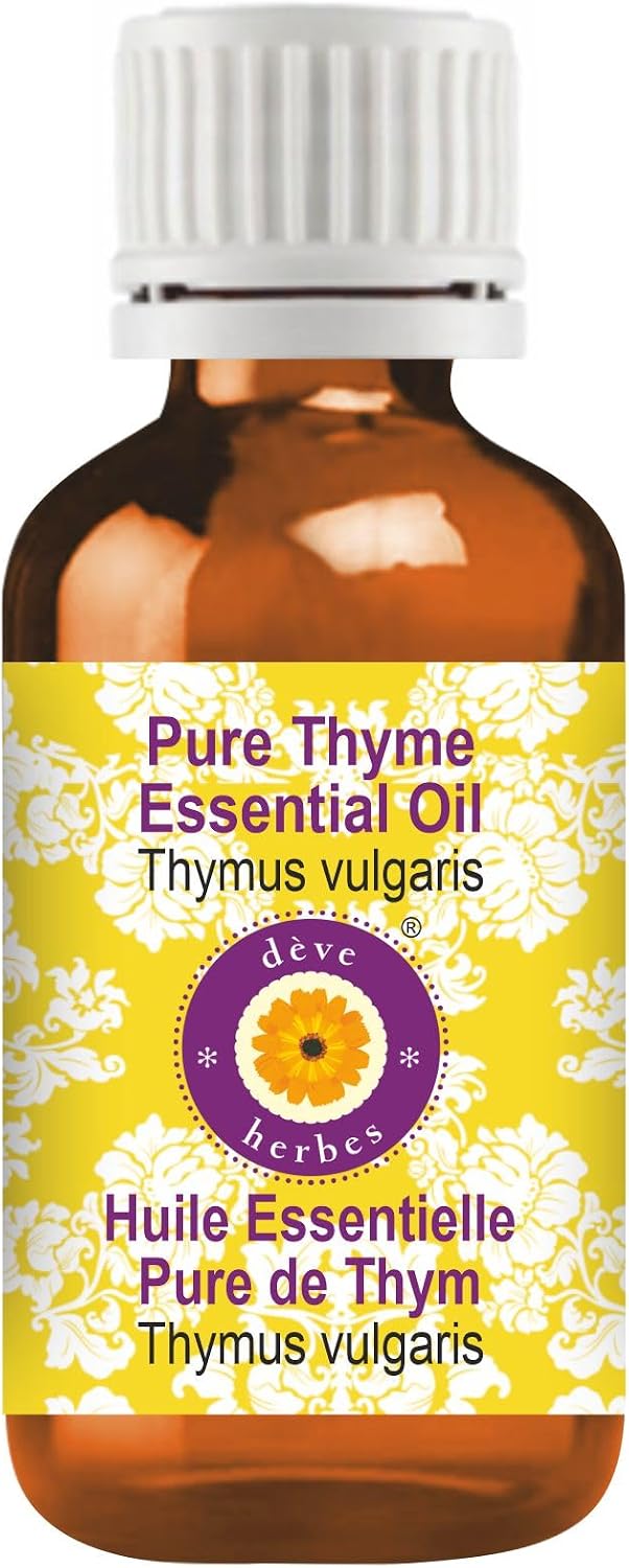 Deve Herbes Pure Thyme Essential Oil (Thymus vulgaris) Steam Distilled 2ml (0.06 oz)