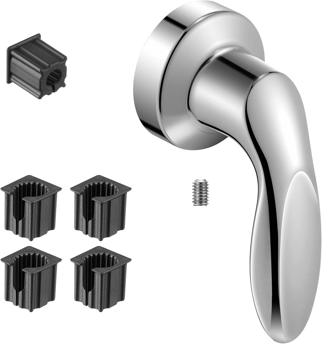 Dreyoo Shower Faucet Handle with 5 Pcs Insert, Faucet Handle Replacement Compatible with Kohler Coralais 1046987, Shower Parts Compatible with Kohler 1060514, Polished Chrome, Easy to Install