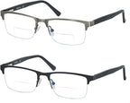 Bifocal No Line Progressive Multifocus Reading Glasses Men Multifocal Reader Blue Light Computer Metal Frame Eyeglass