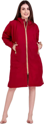 ALLEN & MATE Swim Parka Waterproof Quick Dry Oversized Hooded Changing Robe 2 Way Zipper Surf Beach Swim Jacket Men & Women