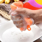 6 PCS Silicone Dish Sponges, Super Durable Safe and Dry Fast Silicone Sponge, Multi-Purpose Sponge Kitchen Gadgets, Reusable Rubber Kitchen Dish Dishes Fruits Vegetables Washing Cleaning Sponge Brush.