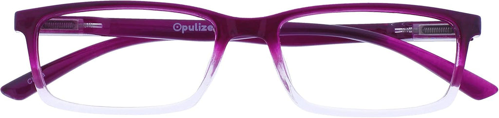 OPULIZE SEE Reading Glasses with Blue Light Blocking for Women and Men, Narrow Frame, Spring Hinges, Computer Gaming Glasses