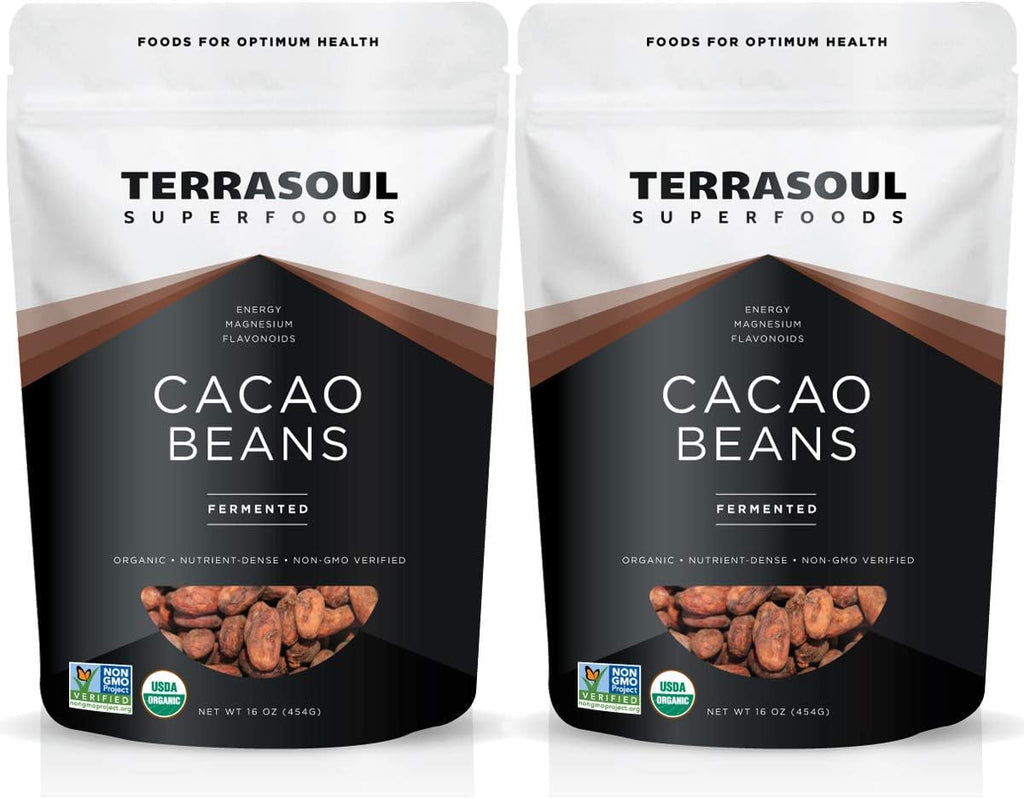 Terrasoul Superfoods Raw Organic Criollo Cacao Beans, 2 Lbs (2 Pack)
