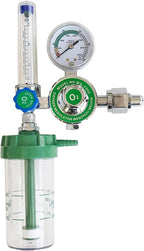 WX-YQ02 Oxygen Pressure Gas Regulator Inhaler O2 Pressure Reducer Oxygen Gauge Flow Meter,Buoy Type Female Thread and Tube