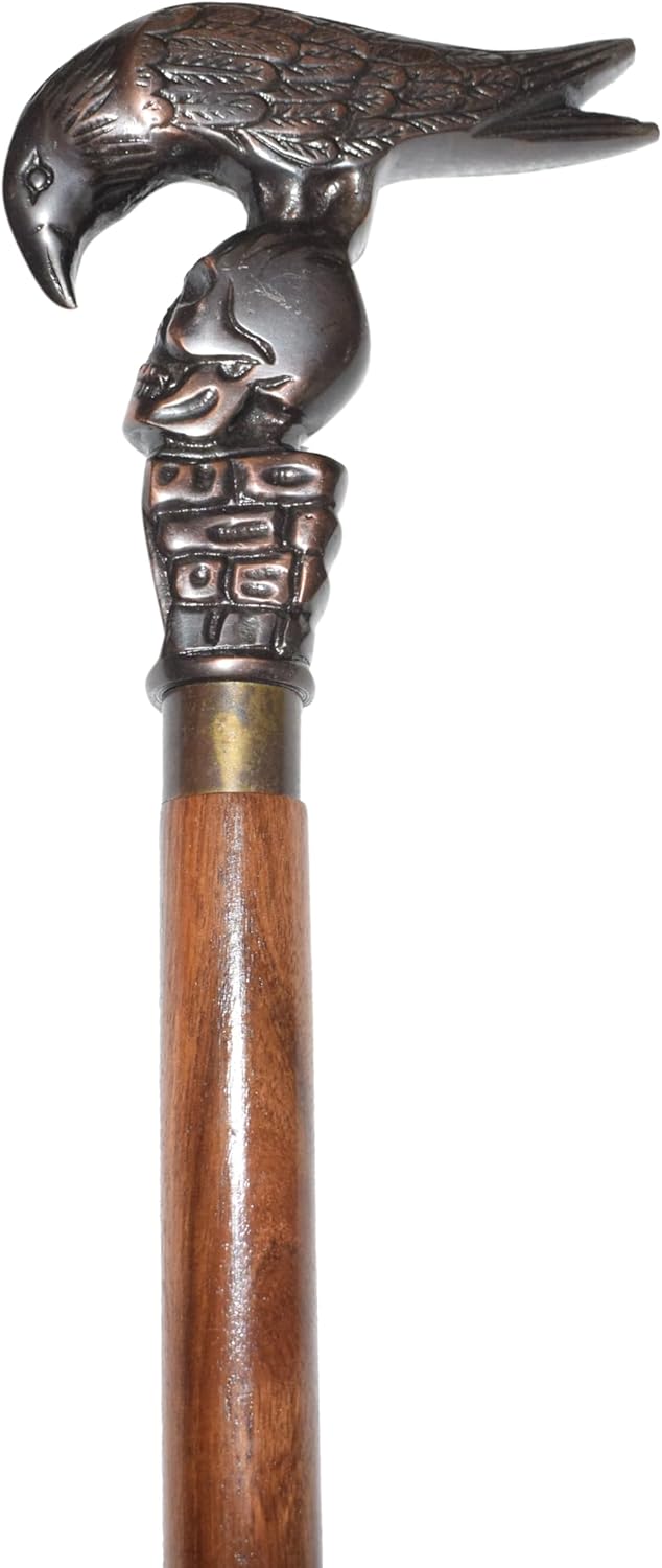 Wooden Walking Cane New Model Antique Eagle Head Handle Brown Walking Stick Cane Xmas Vintage Gift